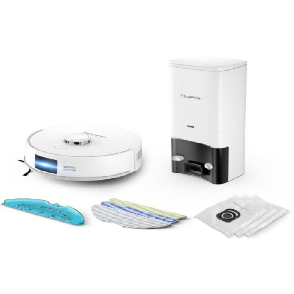 Робот-пилосос Rowenta миючий X-Plorer Serie 140+ Total Care, 5000ПаВт, h=9.5см, 0.29л, конт пил -0.28л, вода - вологе прибирання, автон. робота до 120хв, самоочистка, білий