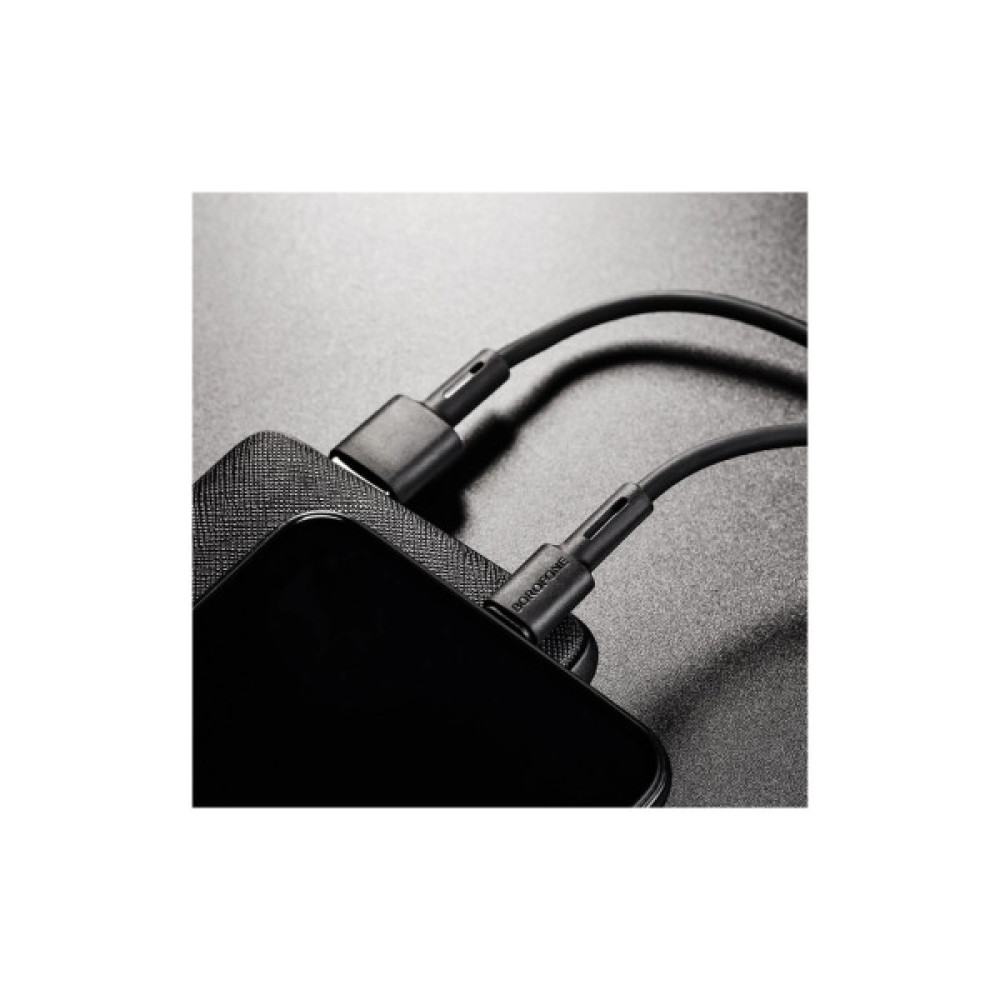 Дата кабель USB 2.0 AM to Lightning 1.0m 2.4A silicone black BOROFONE (6931474710352)