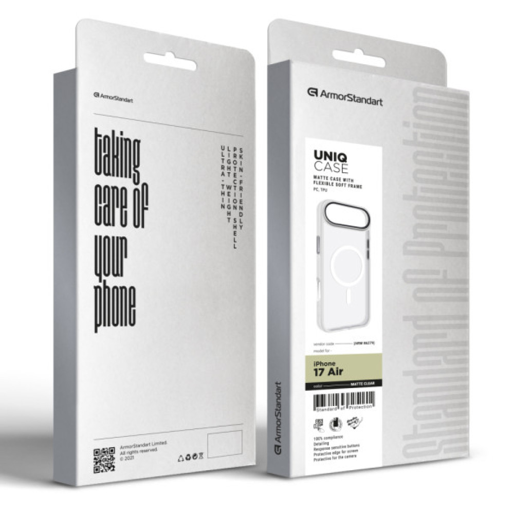 Чохол до мобільного телефона Armorstandart Uniq MagCase Apple iPhone 17 Air Matte Clear (ARM86279)