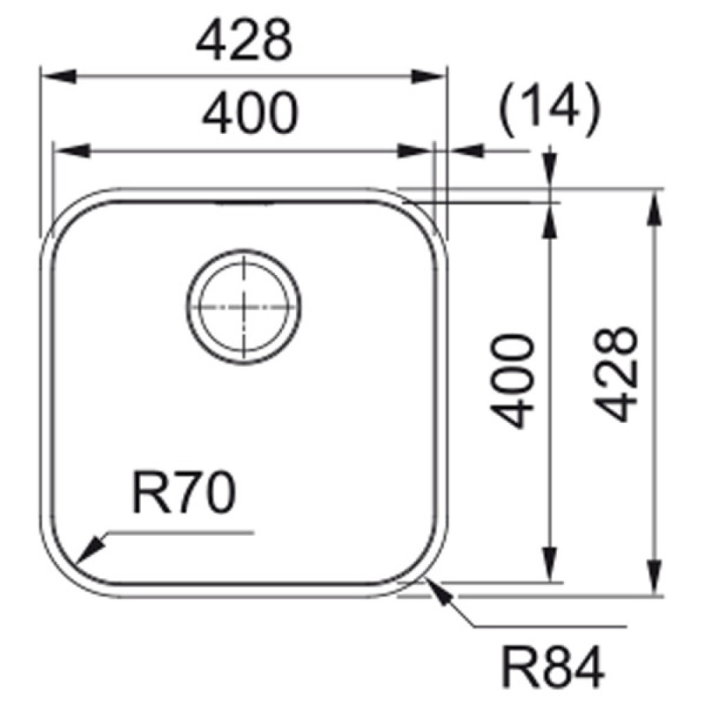 Мийка кухонна Franke Smart, нерж.сталь, квадрат, без крила, 399х399мм, чаша - 1, монтаж під стільницю, SRX 110-40, нерж поліров.