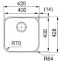 Мийка кухонна Franke Smart, нерж.сталь, квадрат, без крила, 399х399мм, чаша - 1, монтаж під стільницю, SRX 110-40, нерж поліров.
