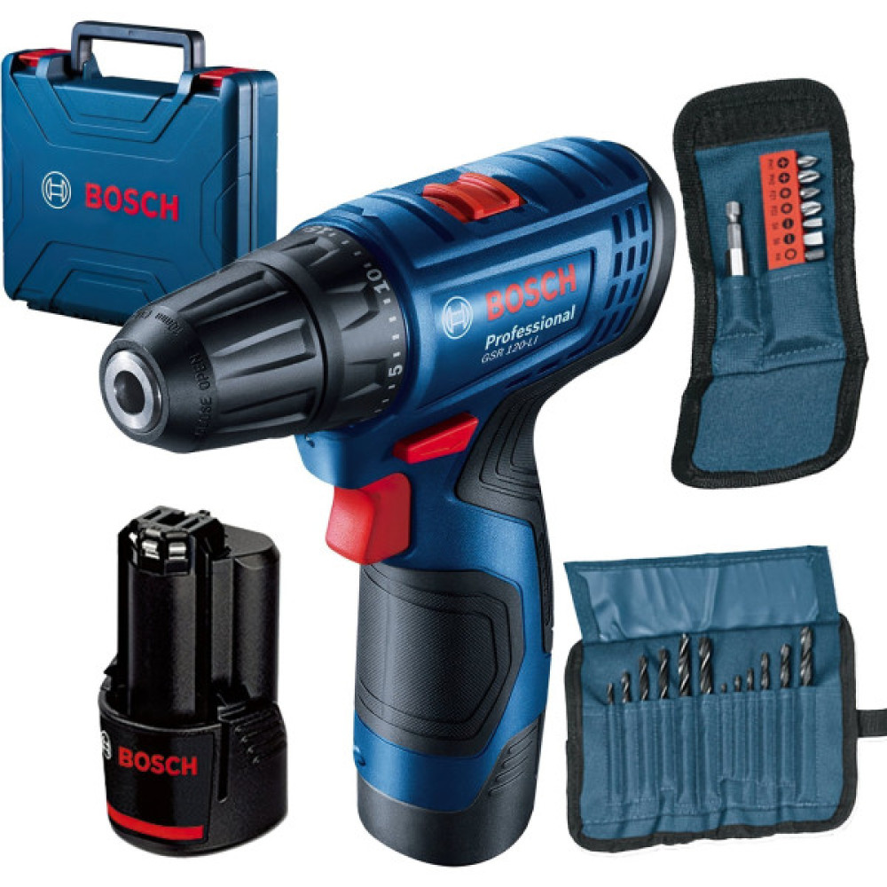 Шурупокрут-дриль акумуляторний Bosch Professional GSR 120-LI 12В 2х2А·год 14·30Нм 0-400·0-1500об·хв 2.5кг