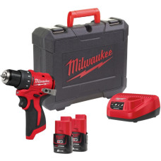 Шурупокрут-дриль акумуляторний Milwaukee M12 BLDDRC-202C 12В 2х2А·год 40Нм 0-550-1700об/хв ЗП C12C кейс 1.2кг