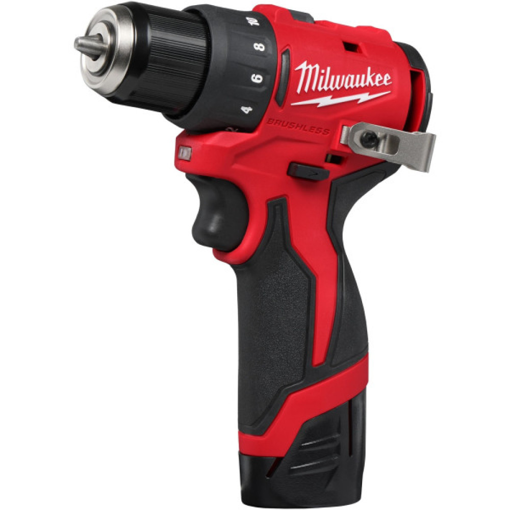 Шурупокрут-дриль акумуляторний Milwaukee M12 BLDDRC-202C 12В 2х2А·год 40Нм 0-550-1700об/хв ЗП C12C кейс 1.2кг