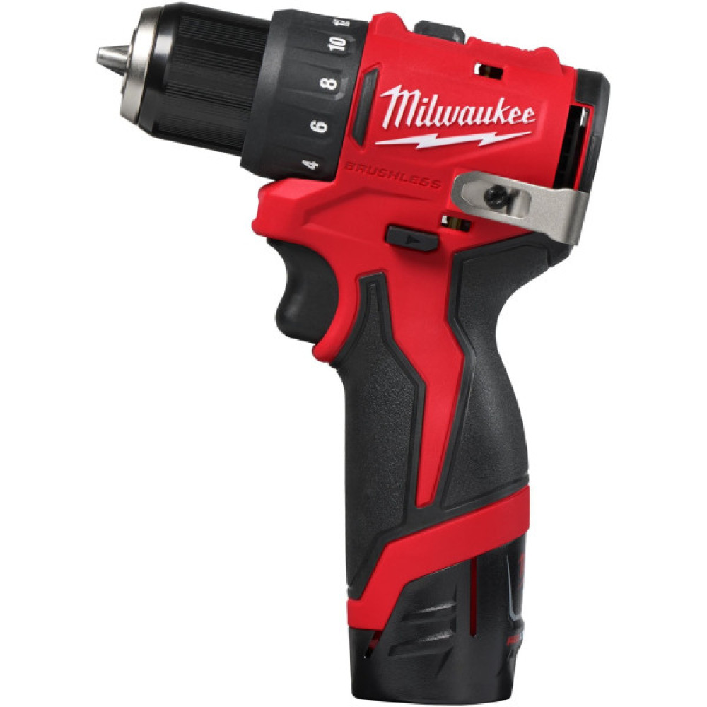 Шурупокрут-дриль акумуляторний Milwaukee M12 BLDDRC-202C 12В 2х2А·год 40Нм 0-550-1700об/хв ЗП C12C кейс 1.2кг