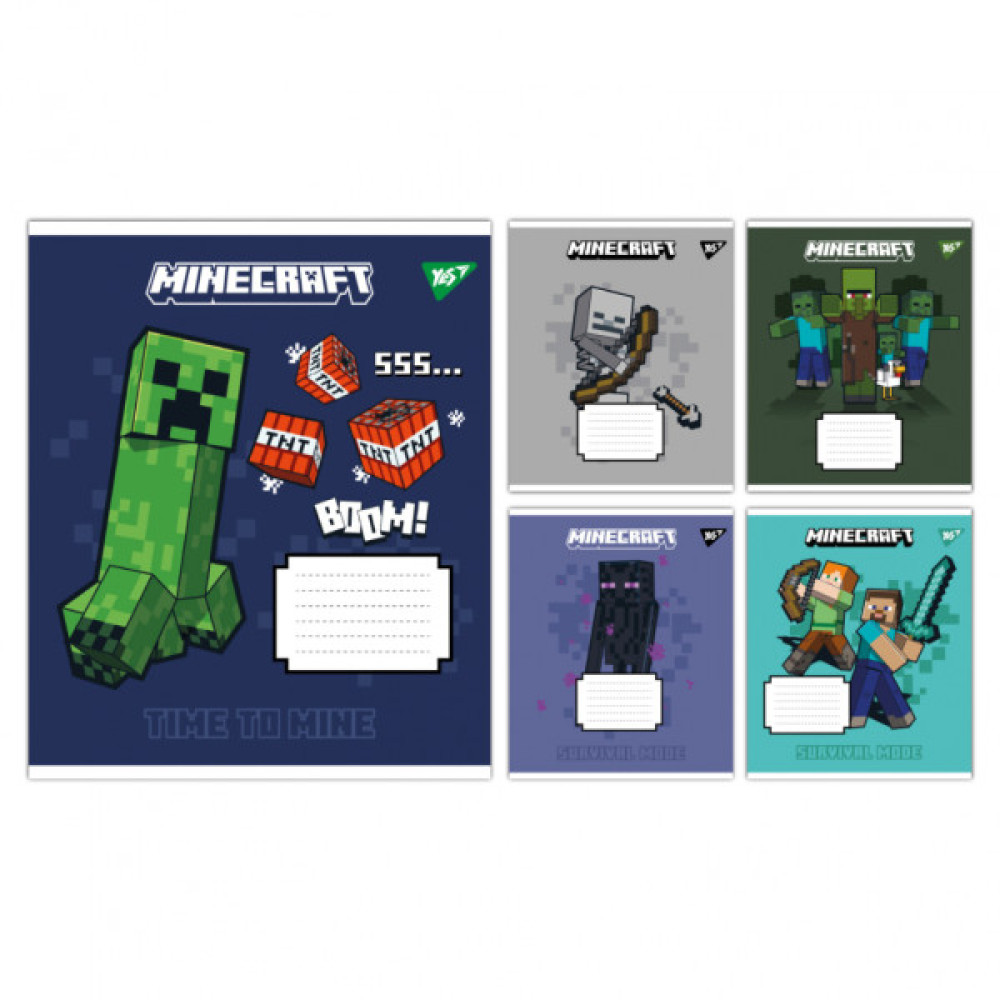 Зошит Yes Minecraft Signs А5 24 аркушів клітинка (767561) Зошит Yes Minecraft Signs А5 24 аркушів клітинка (767561)
