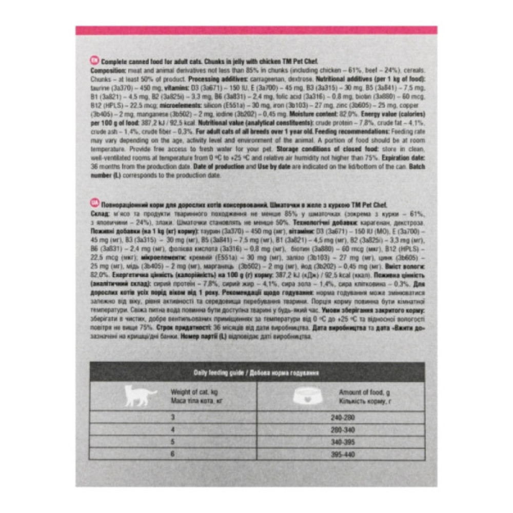 Вологий корм для кішок Pet Chef З куркою 200 г (4820255194066)