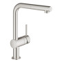 Змішувач для кухні Grohe Vento, довж.виливу - 223мм, поворотний/витяжний, 1важіль, супер сталь