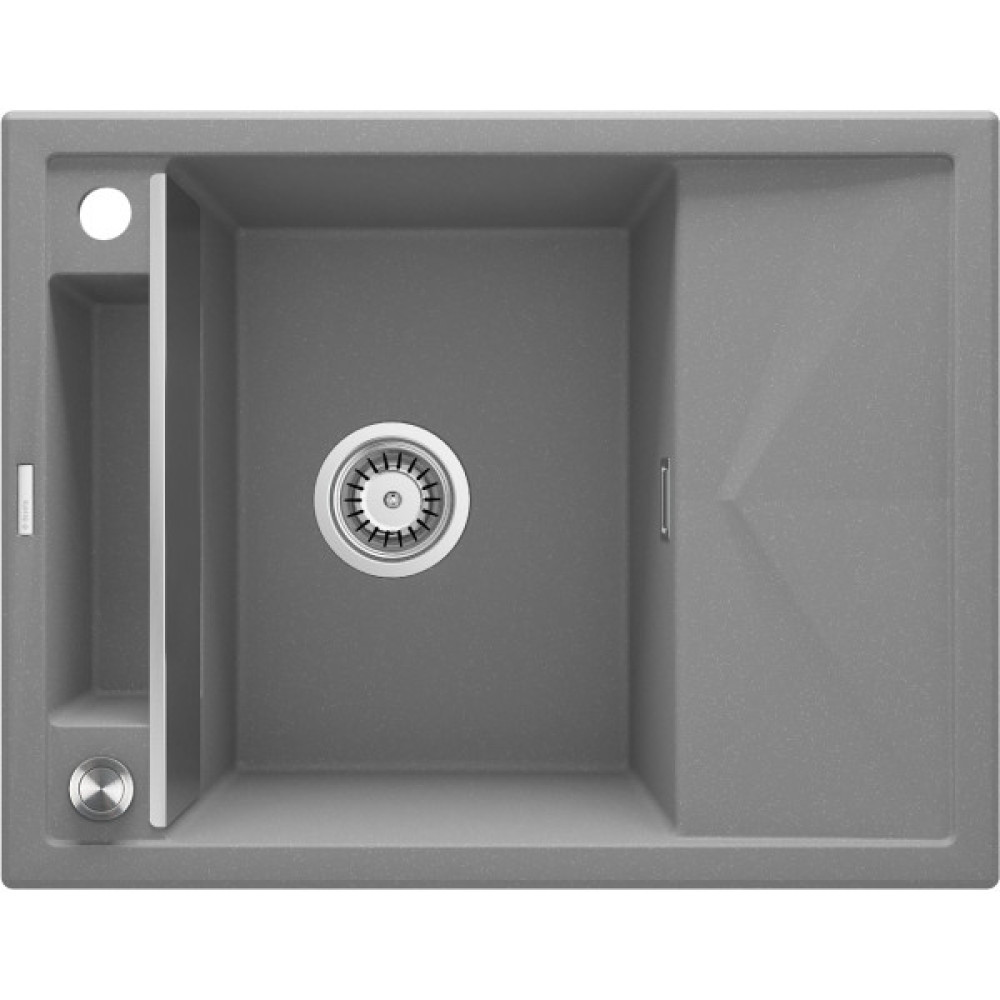 Мийка кухонна Deante Magnetic, граніт, прямокут., з крилом, 640х500х219мм, чаша - 1, врізна, сірий
