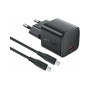 Зарядний пристрій Acefast USB-C PD20W GaN + cable USB-C to USB-C black (6974316286509)