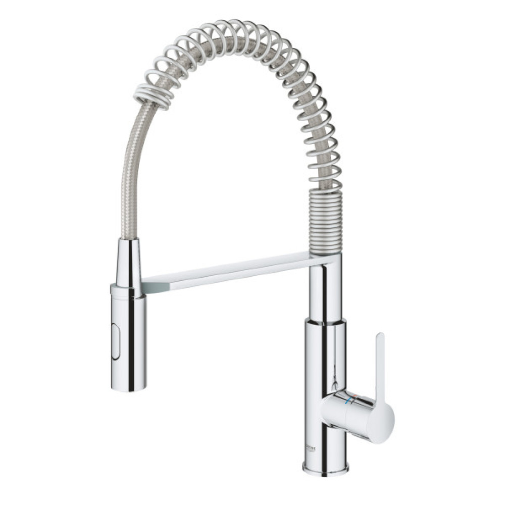 Змішувач для кухні Grohe Via Cosmo, довж.виливу - 236мм, поворотний/гнучкий, 1важіль, хром