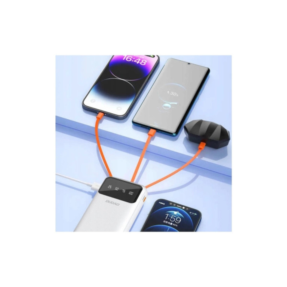 Батарея універсальна Dudao K6Pro+ 20000mAh 10W with USB-C/Lightning/MicroUSB/USB-A cables (6977196682409)