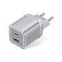 Зарядний пристрій Vention 1xUSB-C PD70W + 1xUSB QC3.0 22.5W GaN transparent gray (FCGH0-EU)