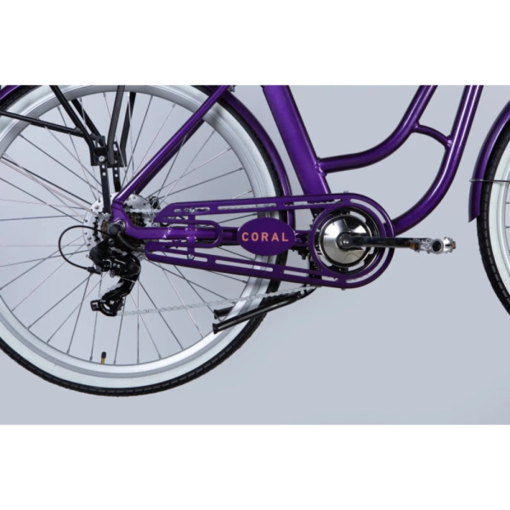 Електровелосипед Dorozhnik 28" eCORAL DD FR рама-19" 48B 17.5А*г 500Вт 2026 фіолетово-синій (ELB-D-28-120)