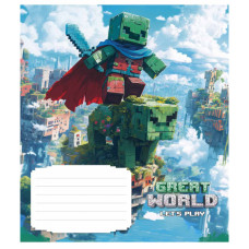 Зошит Школярик Great world 12 аркушів коса лінія (012-3533C)