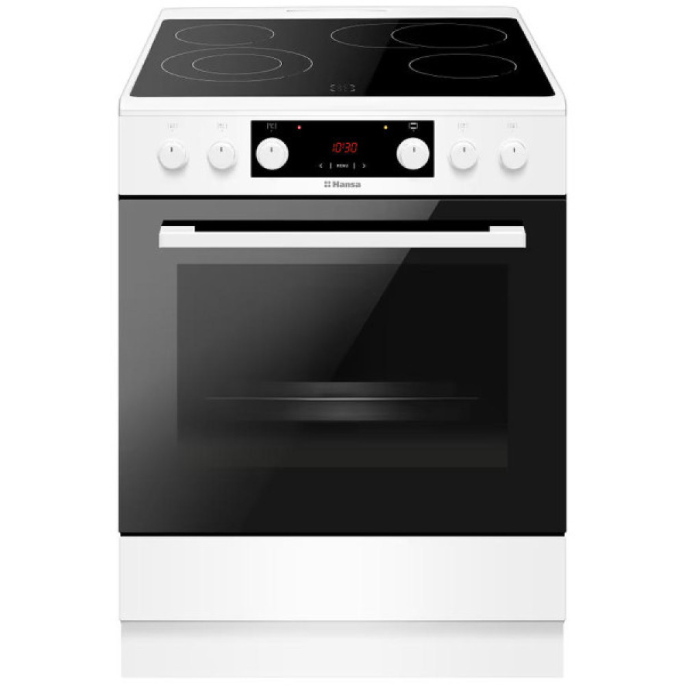 Плита Hansa електрична склокерамічна, 60х60см, 65л, дисплей, білий