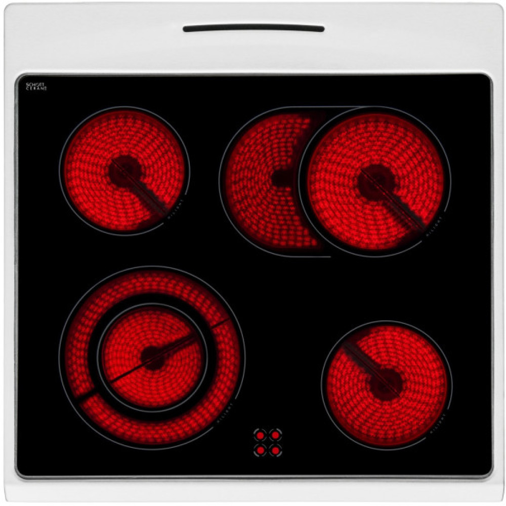 Плита Hansa електрична склокерамічна, 60х60см, 65л, дисплей, білий