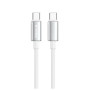Дата кабель USB-C to USB-C 1.0m 5A 100W zinc alloy braided white ColorWay (CW-CBPDCC098-WT)