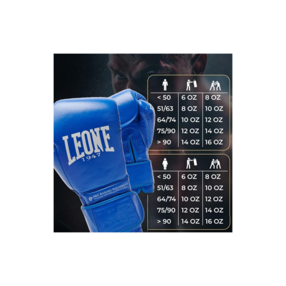 Боксерські рукавички Leone GN111 The Greatest Blue 16 унцій (GN111_Blue_16oz)