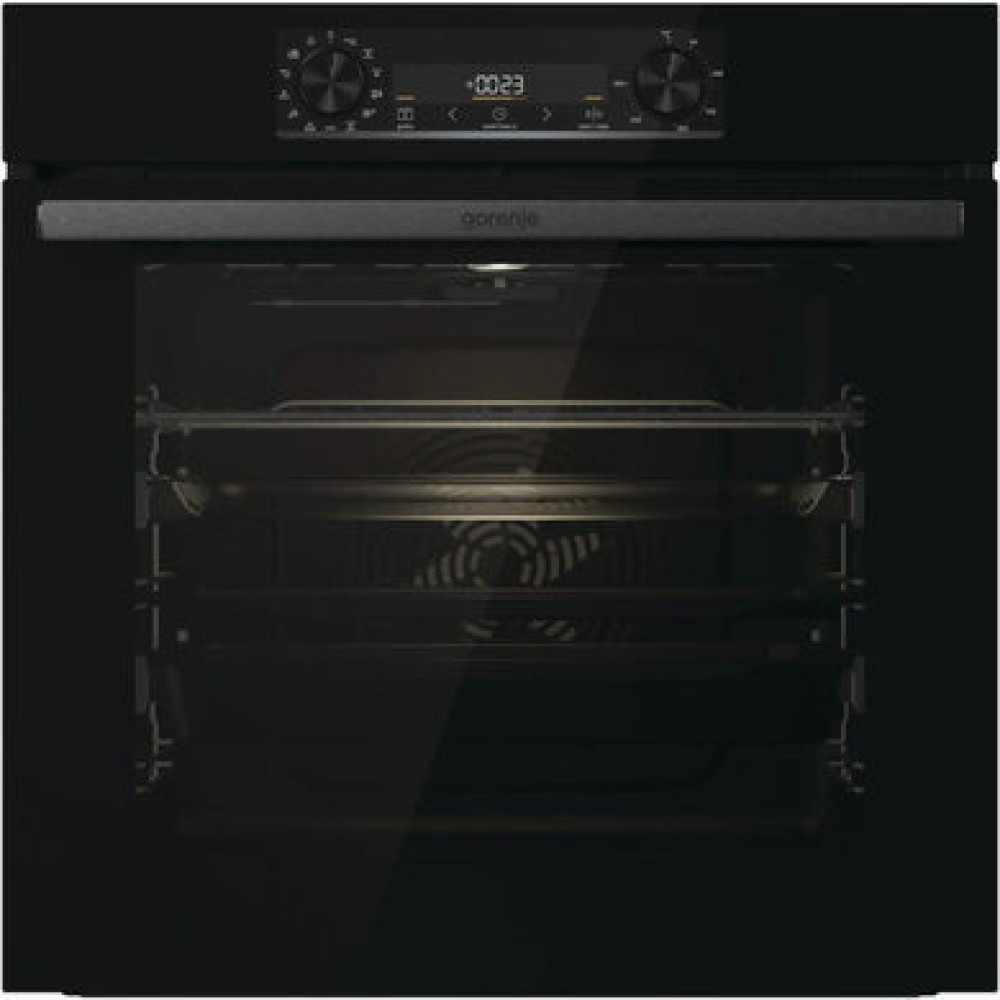 Духова шафа Gorenje електрична, 77л, A+, пара, дисплей, чорний