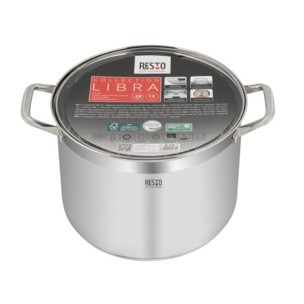 Каструля Resto Libra із кришкою 28 см 13 л (92008)