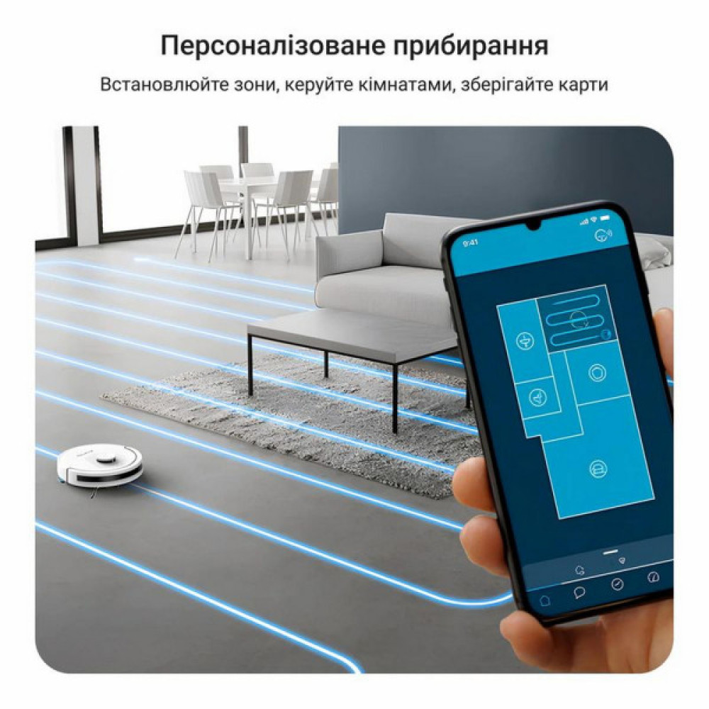 Робот-пилосос Rowenta миючий X-Plorer Serie 90, 6000ПаВт, h=9.7см, 0.26л, конт пил -0.29л, автон. робота до 270хв, білий