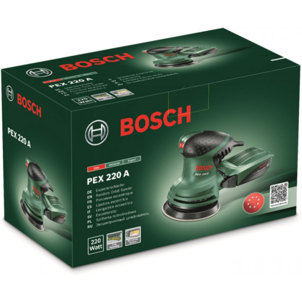 Шліфмашина ексцентрикова Bosch PEX 220 A 200Вт 125мм 24000об·хв 1.2кг