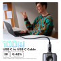 Дата кабель USB-C to USB-C 1.0m PD 100W L509 black Ugreen (35501)