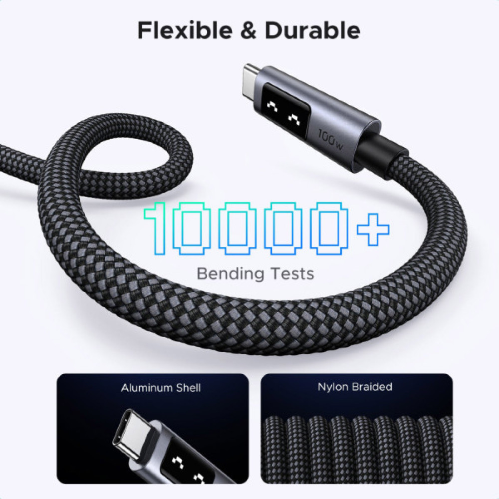 Дата кабель USB-C to USB-C 1.0m PD 100W L509 black Ugreen (35501)