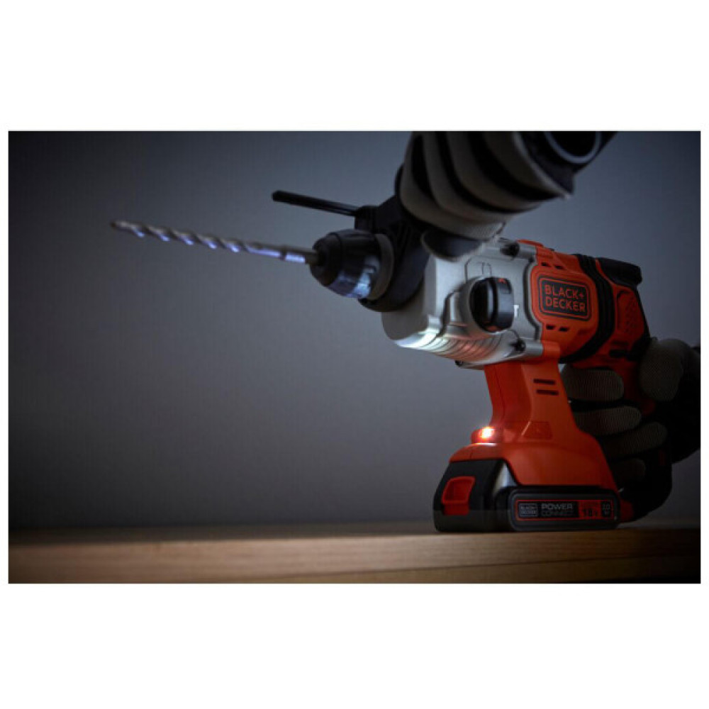 Перфоратор Black&Decker SDS-Plus,18 В, 1.2 Дж, 3 режими, 2.6 кг (без АКБ та ЗУ) (BCD900B)