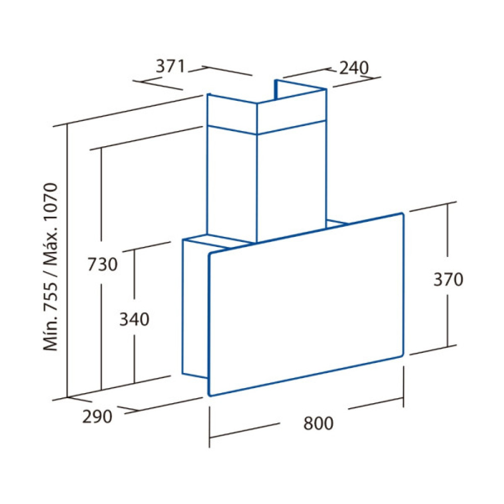 Витяжка похила Cata&Can Roca, 80см, 1400м.куб/год, Greco 80 wh, білий