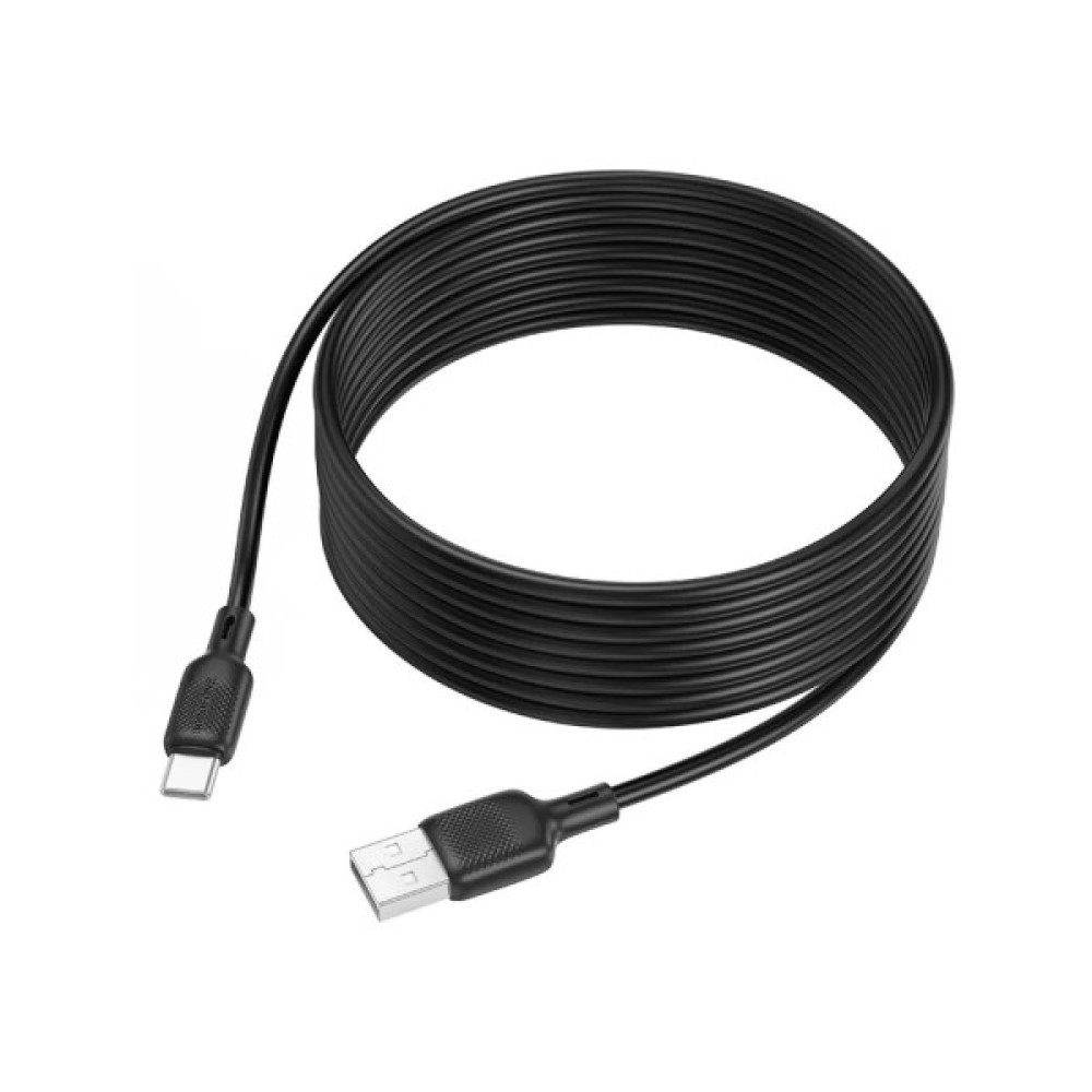 Дата кабель USB 2.0 AM to USB-C 3.0m silicone BX113 black BOROFONE (6941991115554)