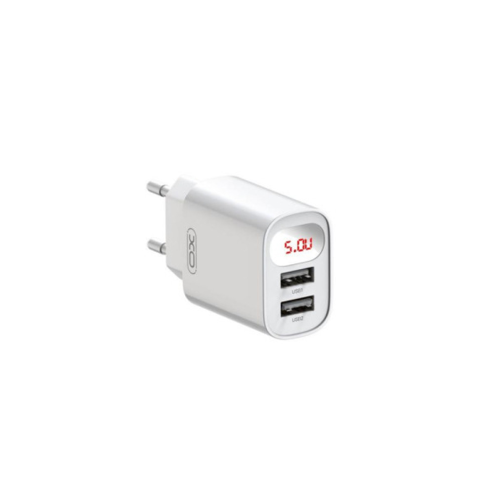 Зарядний пристрій XO L95 (2USB/2.4A) + USB - MicroUSB White (XO-L95-M)