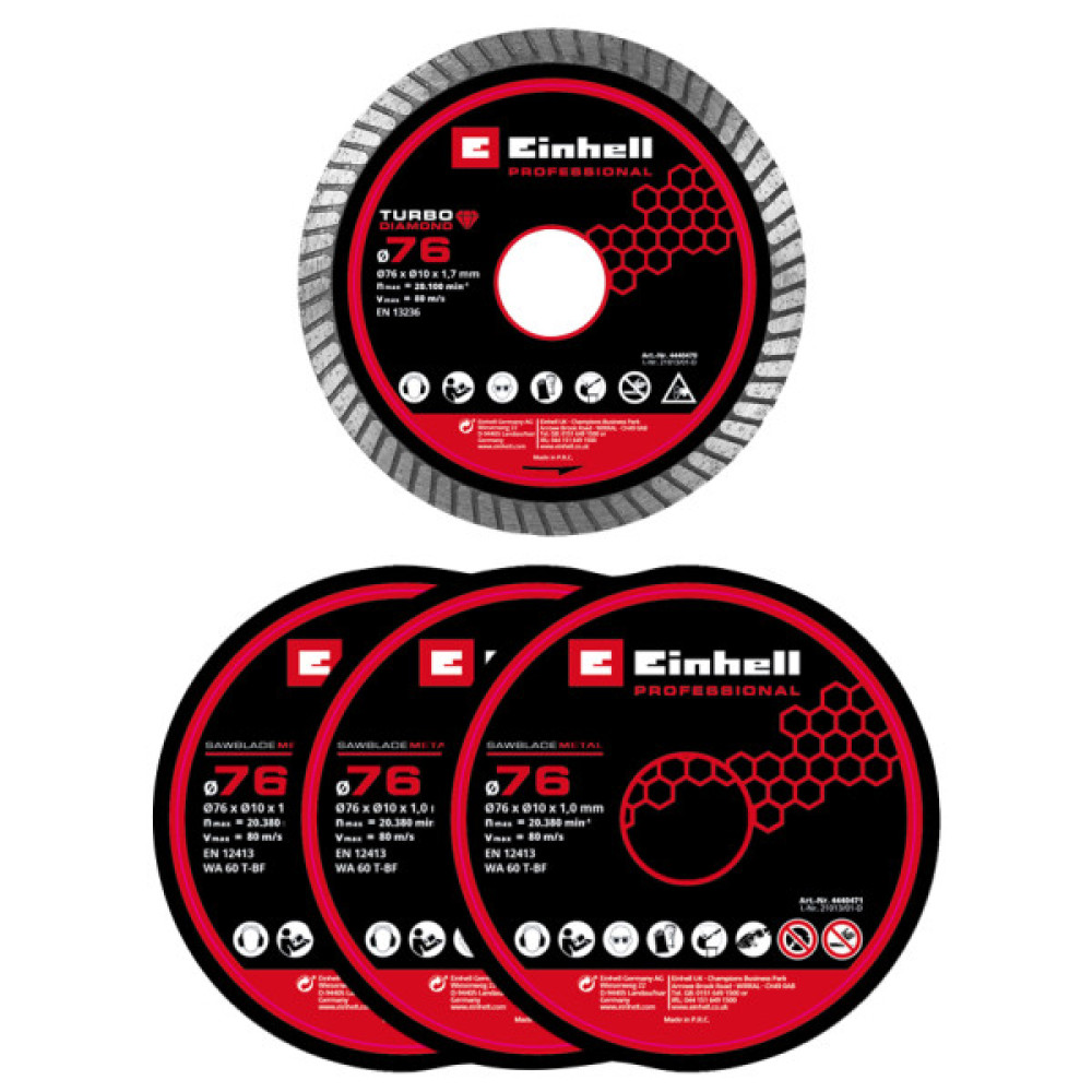 Шліфмашина відрізна акумуляторна Einhell Professional TP-CO 18/76-C Li BL - Solo 16мм 18В 20000об/хв 0.67кг без АКБ та ЗП