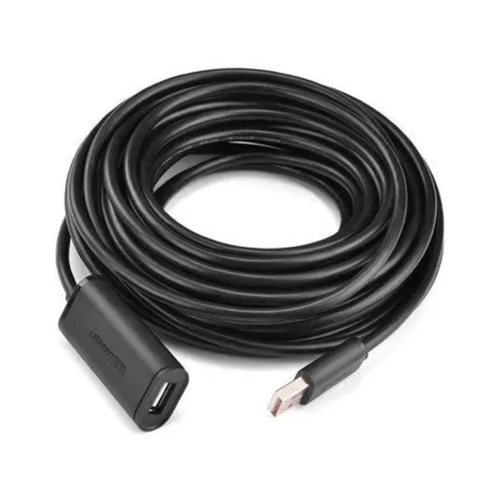 Дата кабель USB 2.0 AM to AF 10.0m Active black Ugreen (10321)