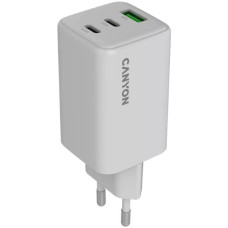 Зарядний пристрій Canyon CU65ACC GaN 65W 2xPD 1xQC EU White (CNS-CUW65ACC) Зарядний пристрій Canyon CU65ACC GaN 65W 2xPD 1xQC EU White (CNS-CUW65ACC)