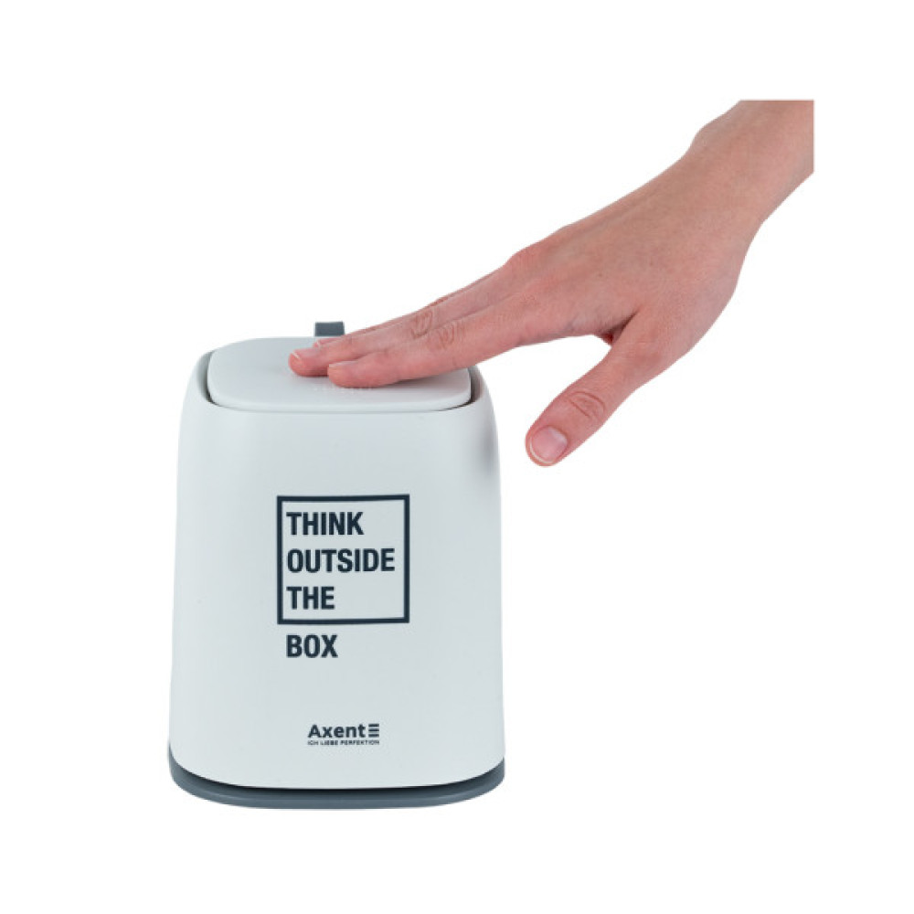 Кошик для паперів Axent Настільний контейнер для сміття, прямокутний, білий (2133-21-A)