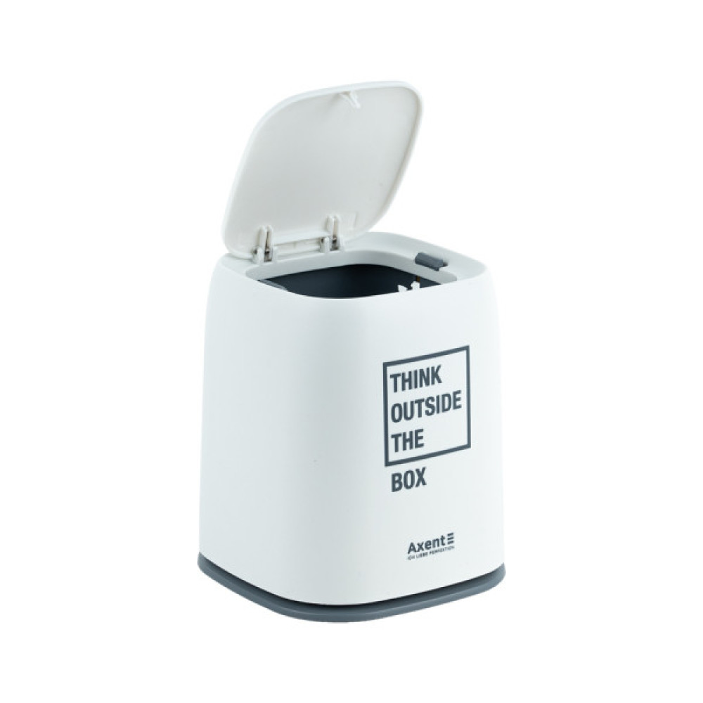 Кошик для паперів Axent Настільний контейнер для сміття, прямокутний, білий (2133-21-A)