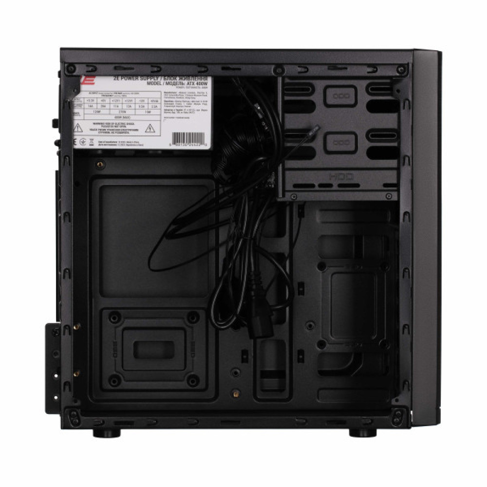 Корпус 2E Basis RD8603U-400 з БЖ 2E ATX400W, 1xUSB3.0, 2xUSB2.0, VGA 320мм, mATX, чорний