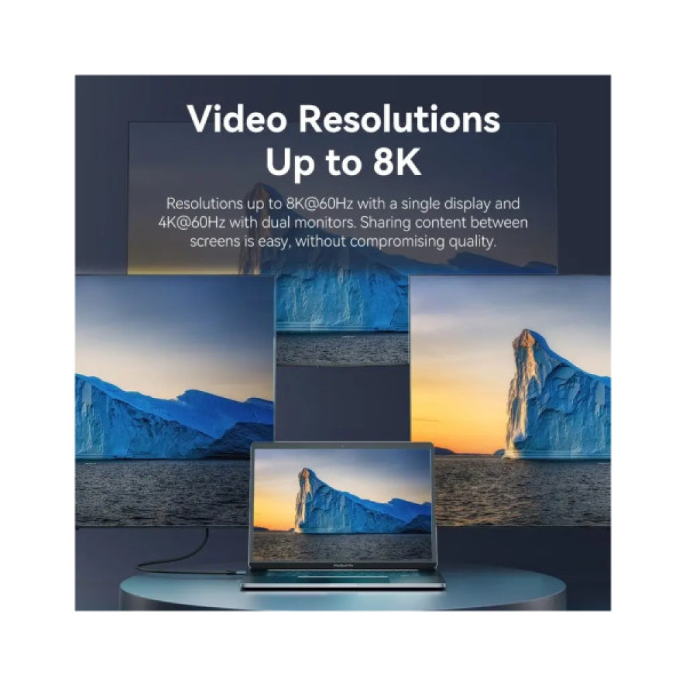 Дата кабель USB-C to USB-C 1.0m Thunderbolt 4 240W (50V/5A) 8K60Hz Gray Aluminum Alloy VENTION (TAVHF)