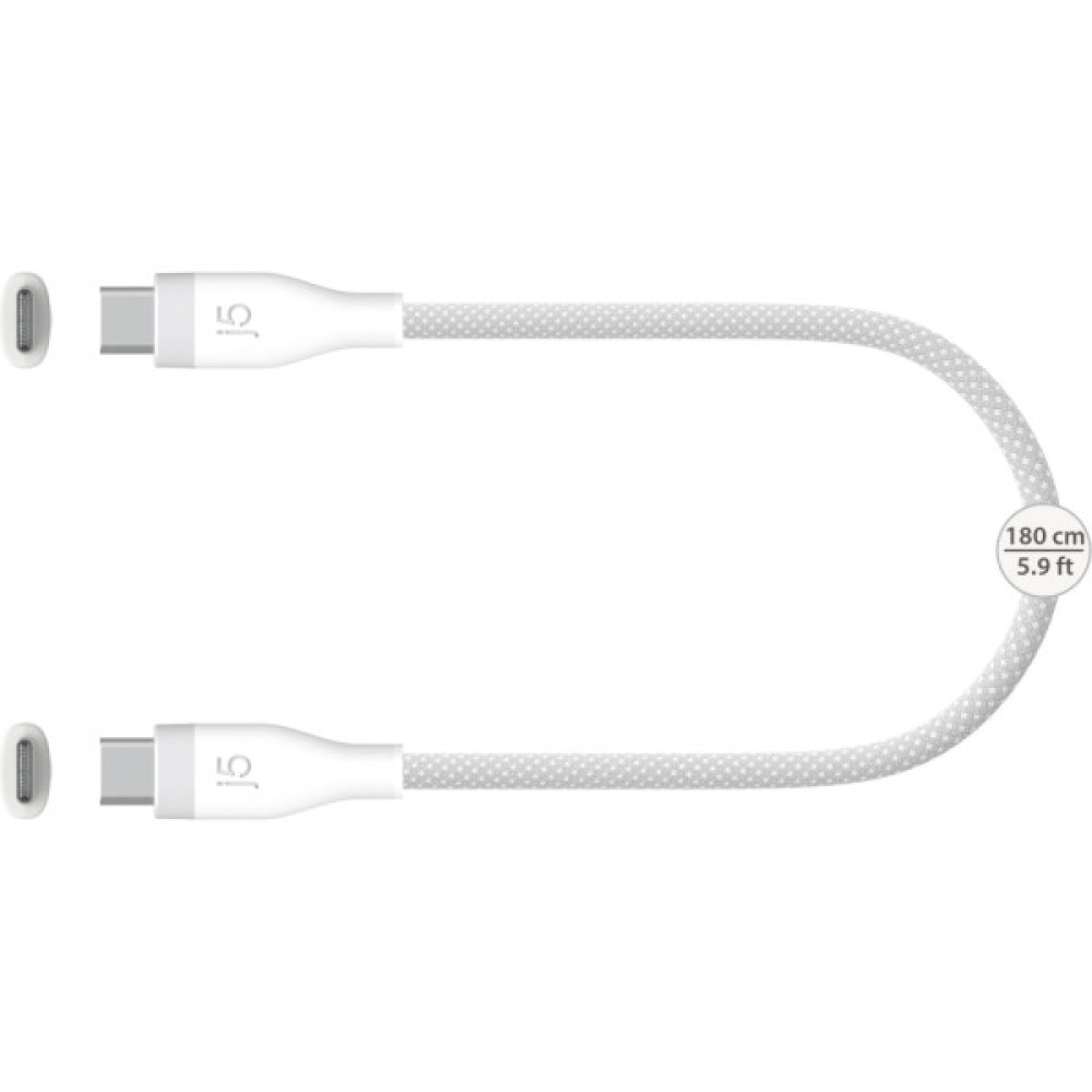Дата кабель USB-C to USB-C 1.8m 60W (20V/3A) premium J5create (JUCX18L18W-N)