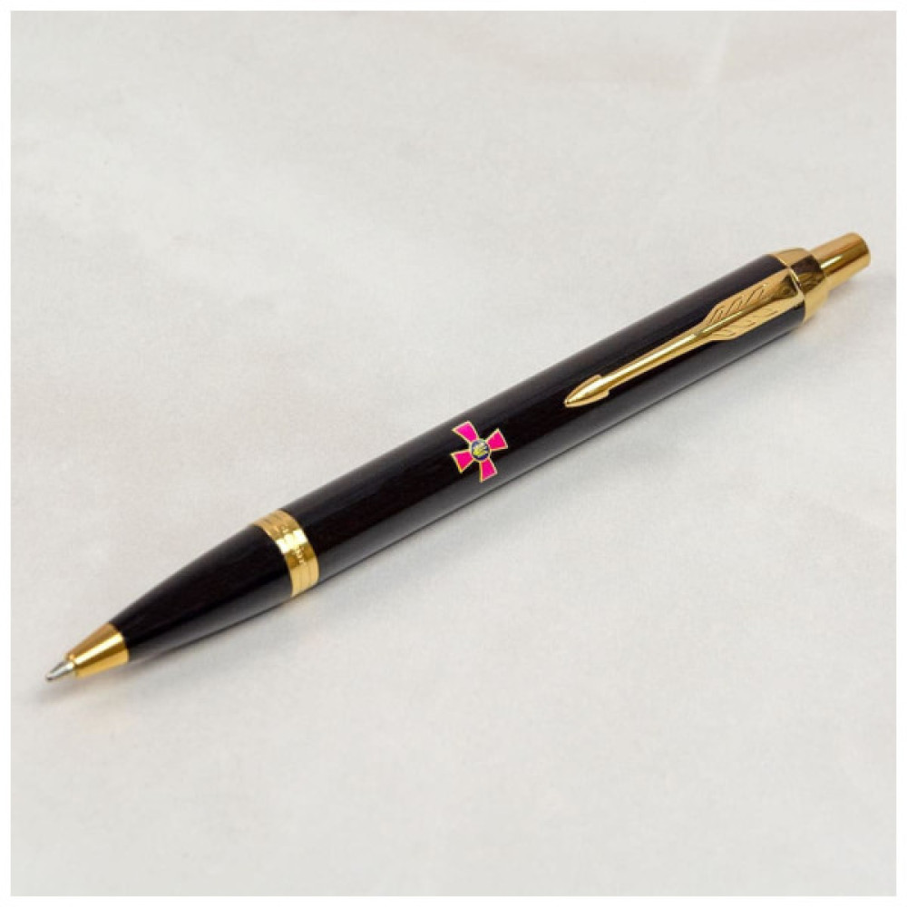 Ручка кулькова Parker IM 17 ARMY Black GT BP Емблема ЗСУ кольоровий (22032_W0010u)