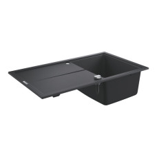 Мийка кухонна Grohe K400, граніт, прямокут., з крилом, 860x500x205мм, чаша - 1, врізна, чорний граніт