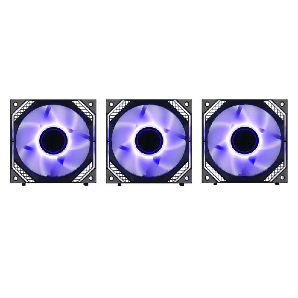 Корпусні вентилятори 2E GAMING Air Cool Magic Mirror ACF120MB-ARGB, 3x120мм, 2000rpm, 4pin PWM +5VARGB, 20.5dBa, чорний