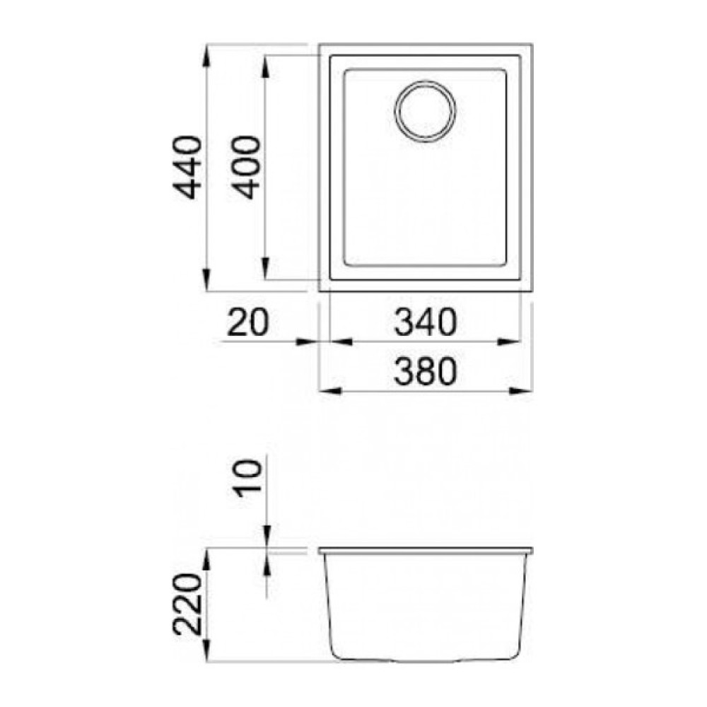 Мийка кухонна Elleci Q 100 under top aluminium 79
