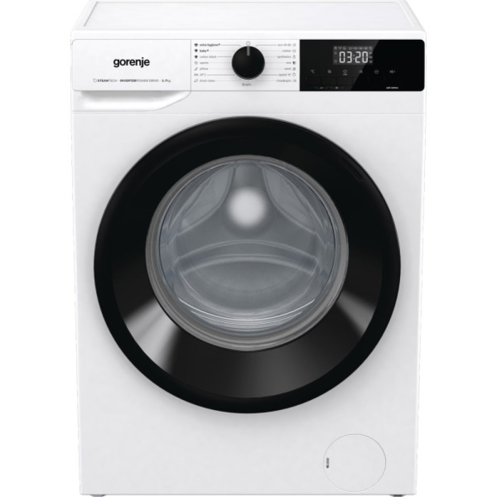 Пральна машина Gorenje фронтальна, 7кг, 1400, A+++, 47см, дисплей, пара, інвертор, білий