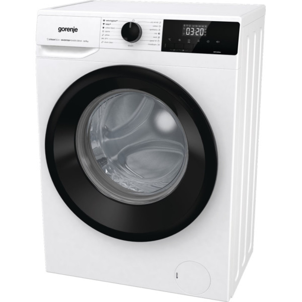 Пральна машина Gorenje фронтальна, 7кг, 1400, A+++, 47см, дисплей, пара, інвертор, білий