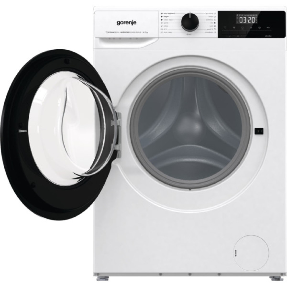 Пральна машина Gorenje фронтальна, 7кг, 1400, A+++, 47см, дисплей, пара, інвертор, білий