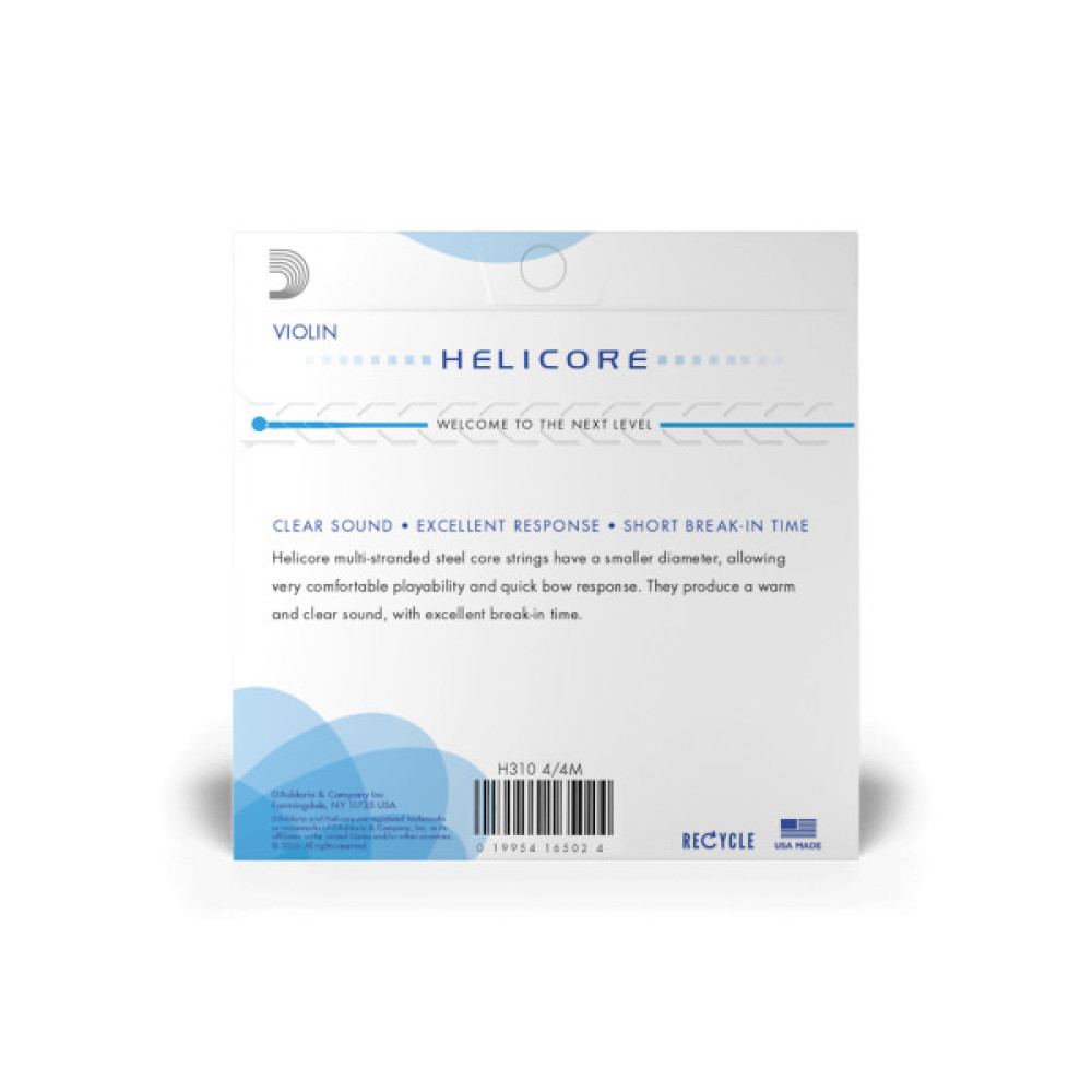 Струни для скрипки D'Addario Helicore Violin String Set 4/4 Scale Medium Tension (H310 4/4M)
