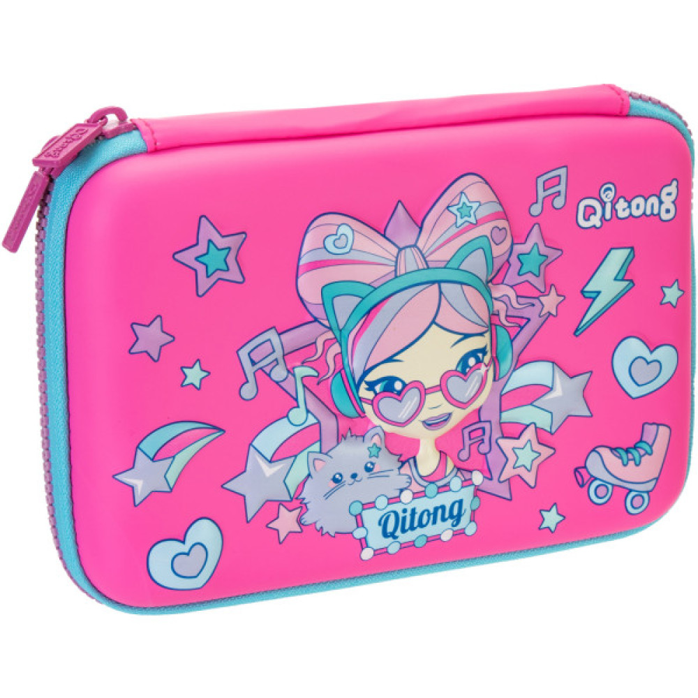 Пенал Cool For School 1 відділення з органайзером фуксія (QT-5630-Rosered)